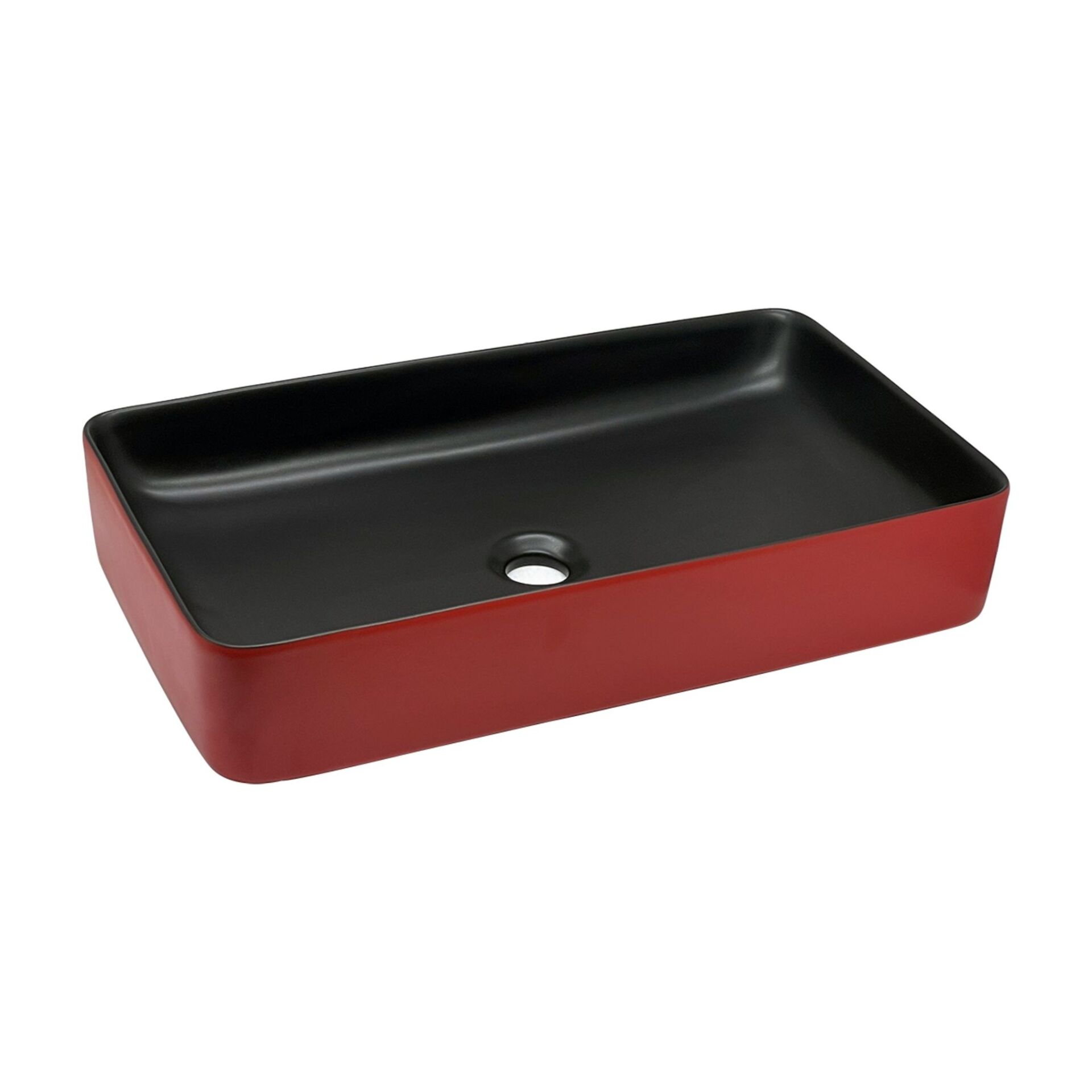 Zip Siyah Bordo Kare Lavabo Çanak 60X35X11