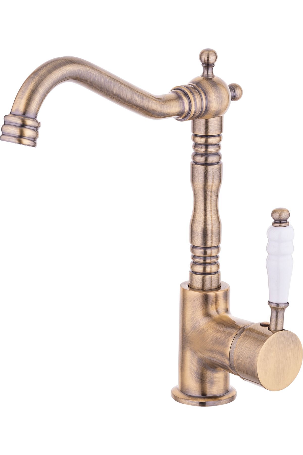 Mat Gold Lavabo Bataryası Antik Gold Lavabo Musluğu Zen Design Vintage Pirinç Musluk