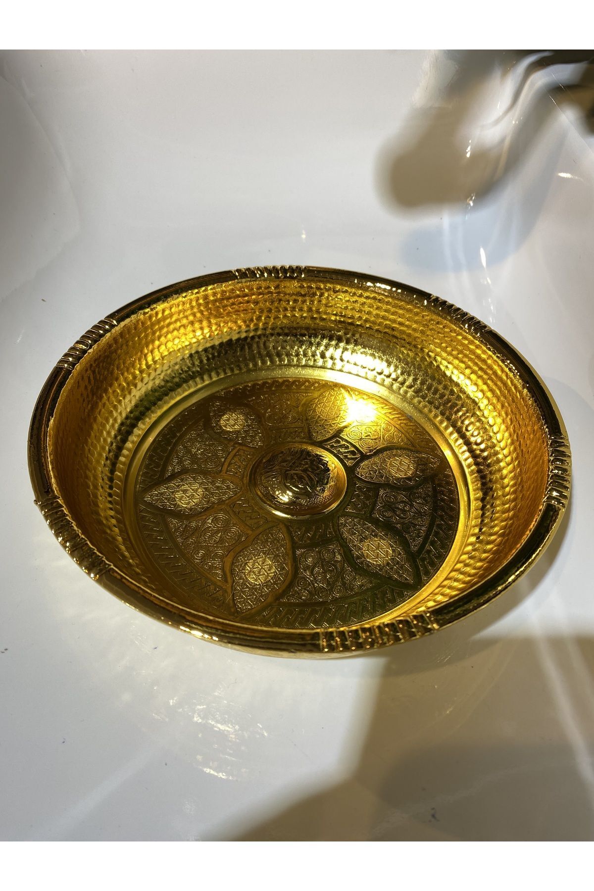 Altın Hamam Tası Komple Pirinç Ağır Tas Paslanmaz Kurna Tası Kurna Musluğu Gold Renk